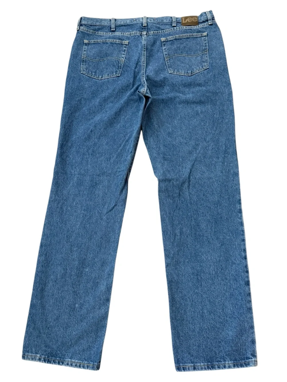 Lee Regular Fit Jeans Mens 42x36 Fits 40x36 Medium Wash Straight Leg 100% Cotton